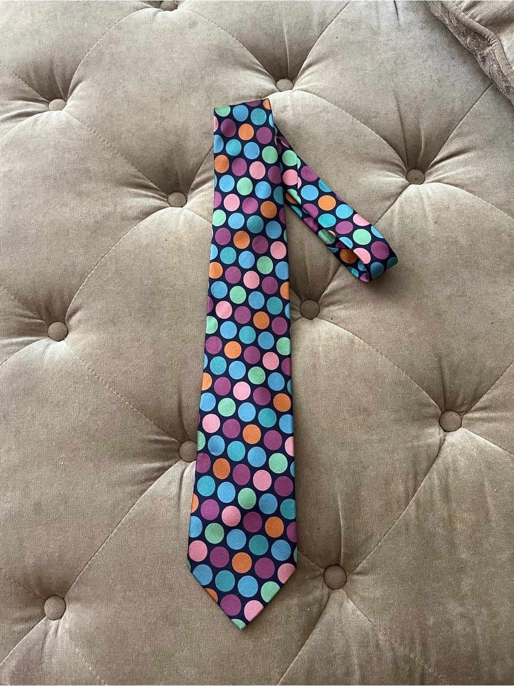Colorful Polka Dot Silk Tie - Multicolor